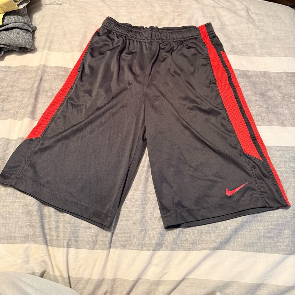 Nike Dri-FIT Charcoal and Red Shorts